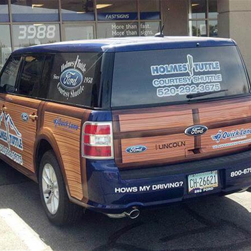 SUV with custom vehicle wrap