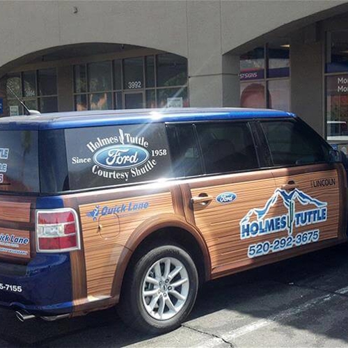 SUV with custom vehicle wrap