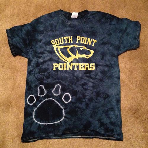 South Point custom embroidery with animal paw on shirt