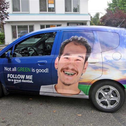 Custom car with vehicle wrap