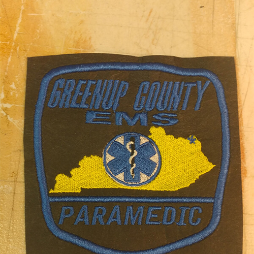 Greenup County Paramedic custom embroidered badge