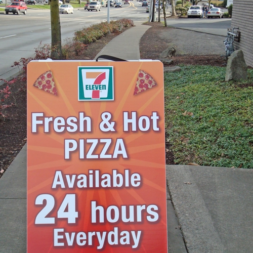 A-Frame Store Hours sign