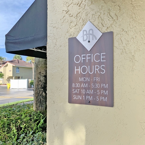 Aluminum Business Hours Sign