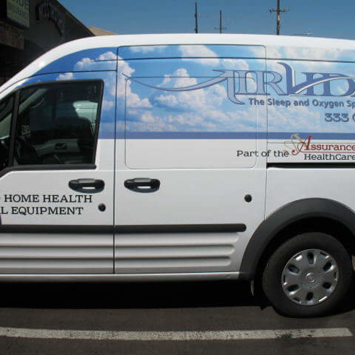 Mini van with custom graphics