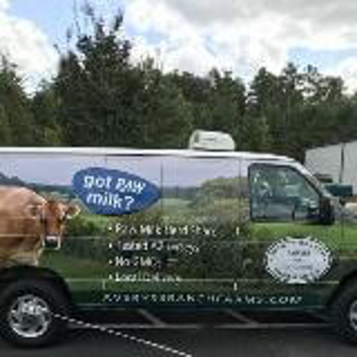 Green Van Wrap with graphics
