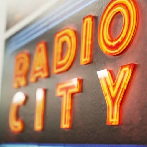Radio City wall graphic up close