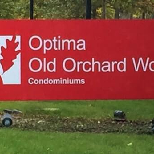 Red Optima old orchard woods signage