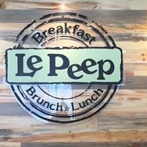Breakfast le peep signage on the wall