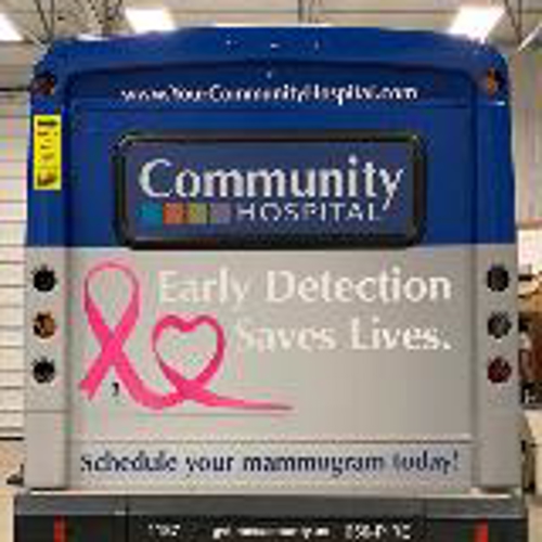 Community Hospital bus wrap with graphics