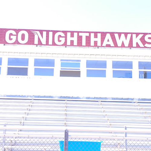 go nighthawks custom banner on the field