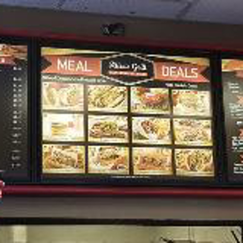 Digital menu display on the wall