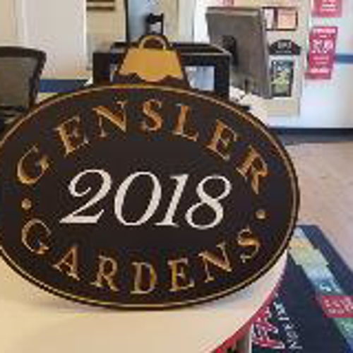 Custom Gensler 2018 gardens sign