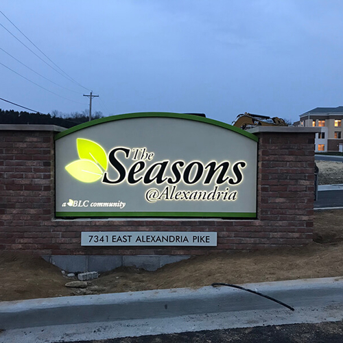 The seasons monumnet signage