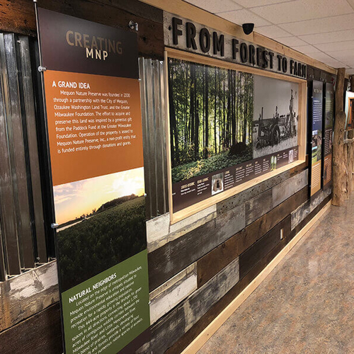 History wall of the forest to farm on the wall 