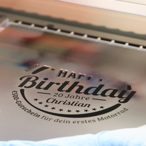 Birthday engraving
