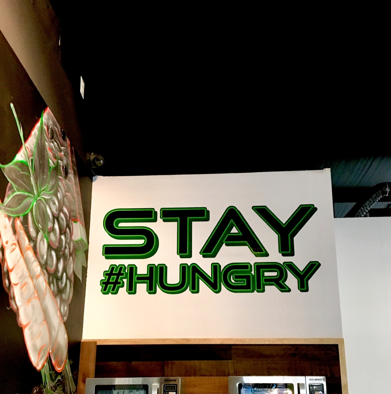 Juicery Stay hungry sign