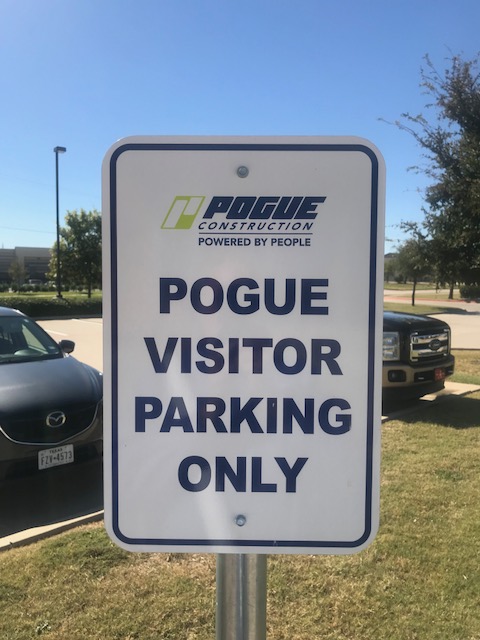 Pogue Visitor Parking Only Sign