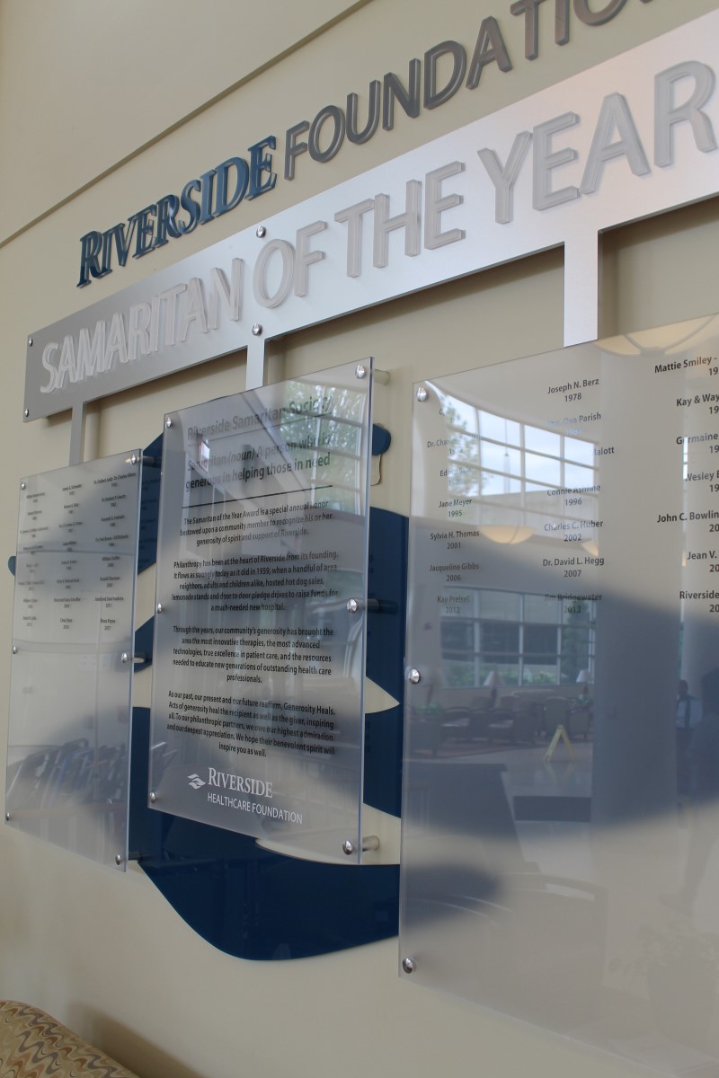 Riverside Healthcare Glass Wall Signs