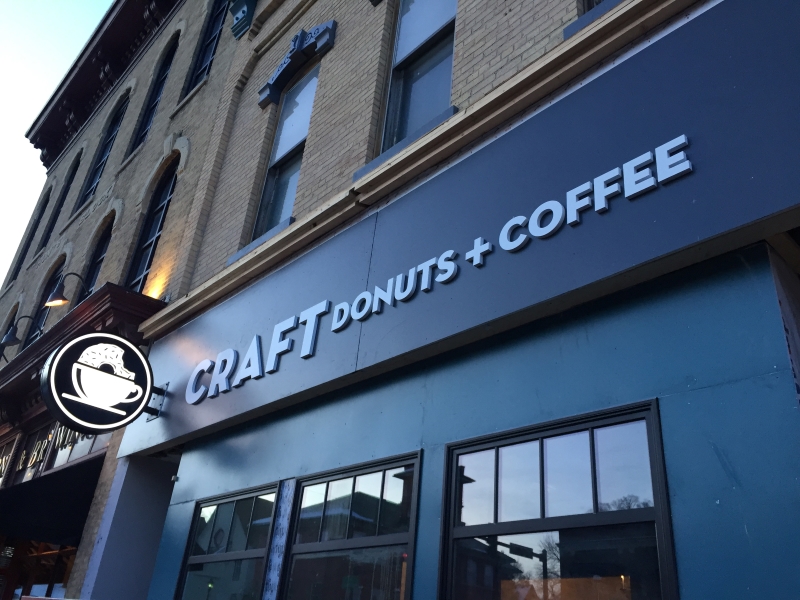 Craft Donuts Coffee Entrance Sign