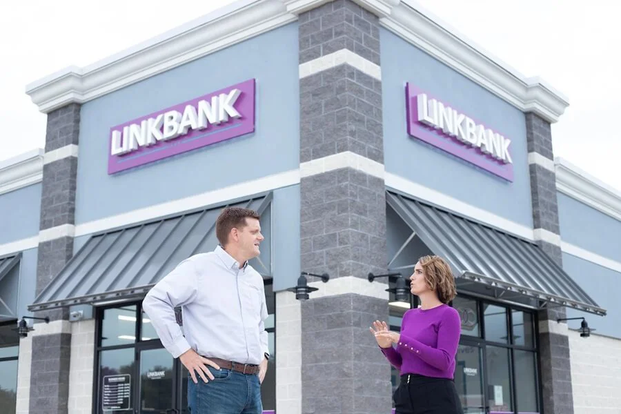 An image of the LinkBank exterior signage.