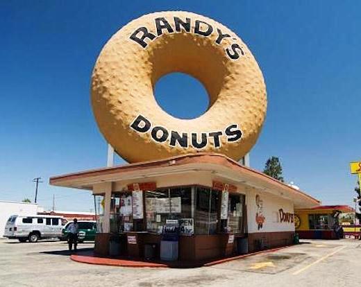 The iconic large donut for Randy's Donuts signage