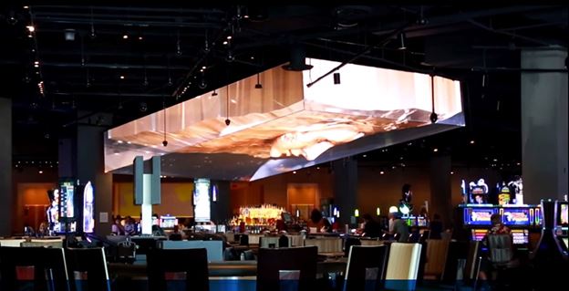 SLS Las Vegas features a hanging display above their main bar