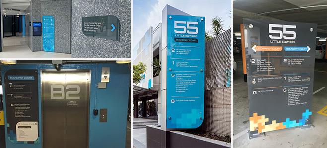 Consistent wayfinding and directional signs help visitors navigate