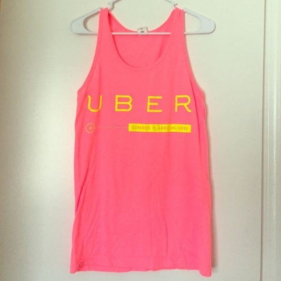 A tank top is branded with the Uber logo