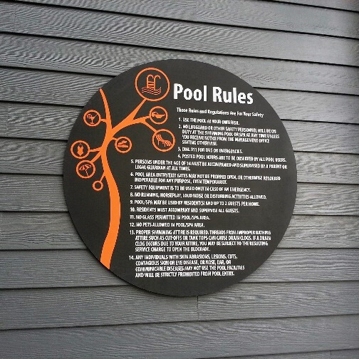 Custom Designed Pool Rules Sign