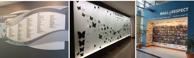 The Muhammad Ali Center uses wall graphics to highlight key information