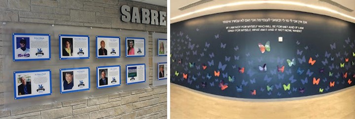 Organizations use plaques and wall decals to honor donors