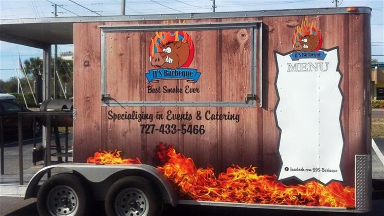 An image of JJ's Barbecue's food truck wrap