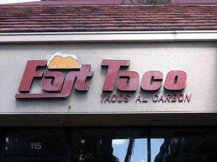 The Fort Taco logo on a store front