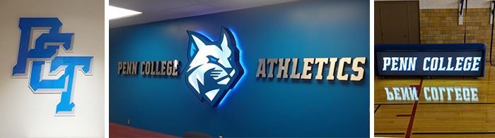 Penn College Athletics sign and graphics