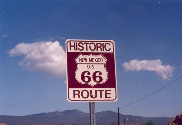 Historic Route 66 Signs are iconic symbols of the car culture of the 60s and 70s.