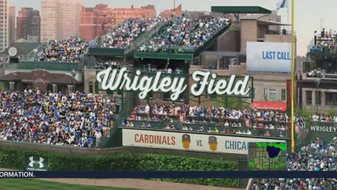 The outdoor sign for Wrigley Field