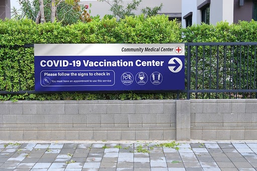 covid-19 vaccination center signage