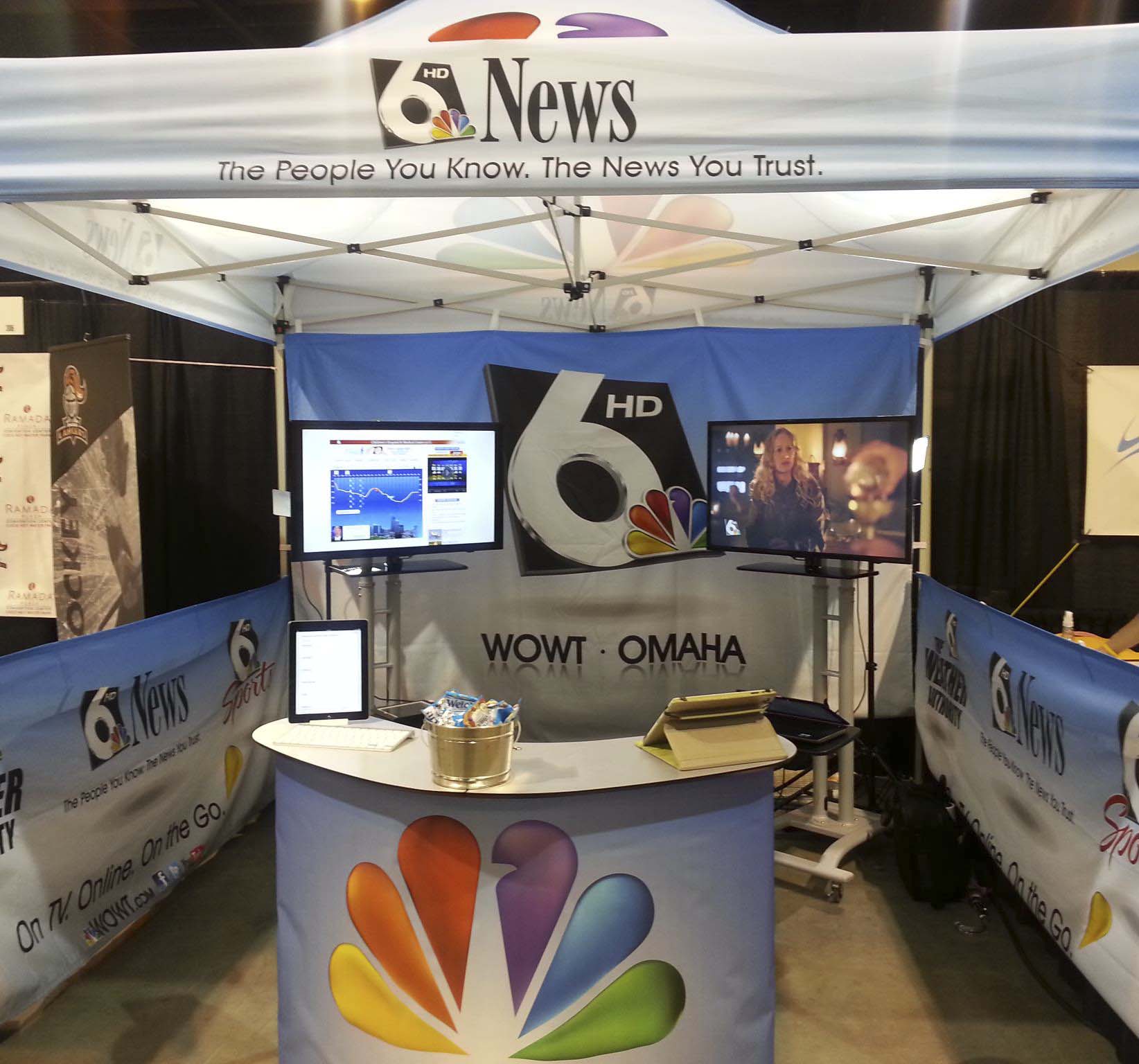 WOWT news in Omaha uses branded materials for a community event