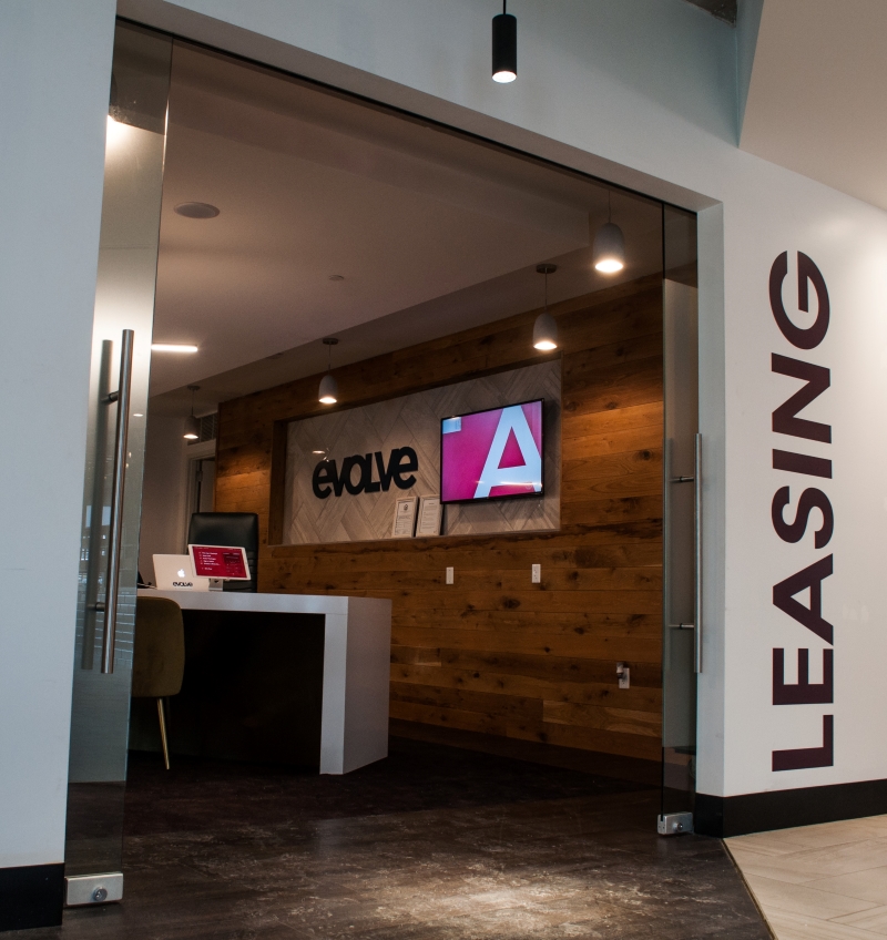 Evolve Signage in Leasing Office