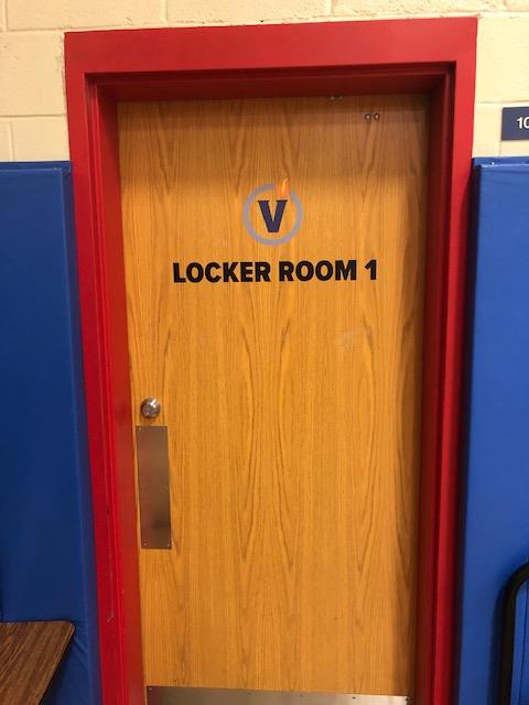 Locker Room Sign on Door