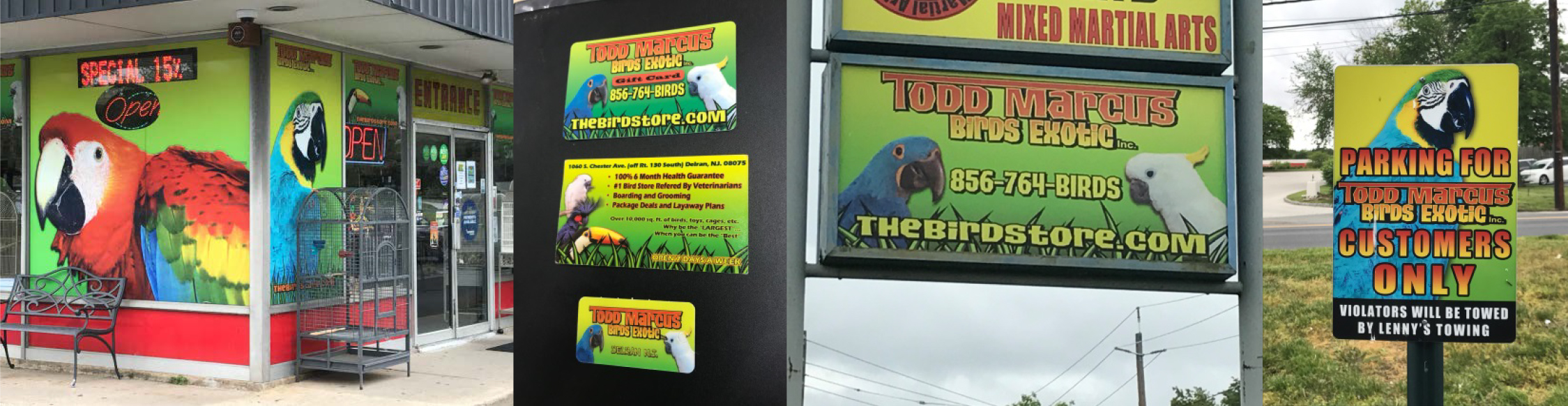 Todd Marcus Birds Exotic’s signage 