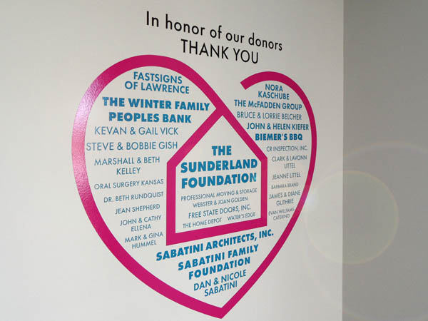 The Children’s Shelter, Inc. donor wall