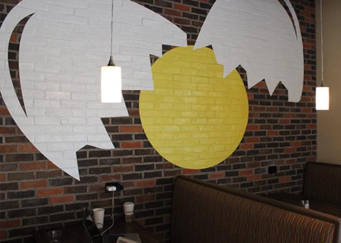 wall art of broken egg