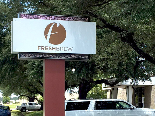 FreshBrew logo sign