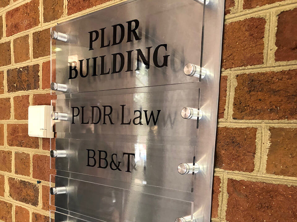 PLDR building sign