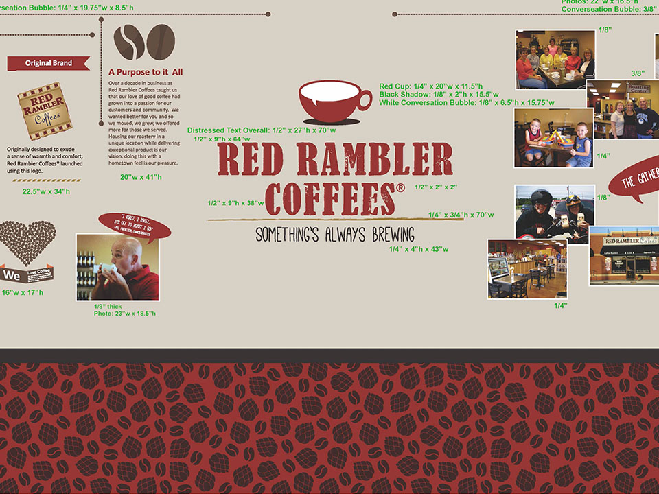 Red Rambler Coffees display
