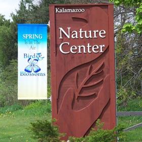 kalamazzoo nature center wood sign