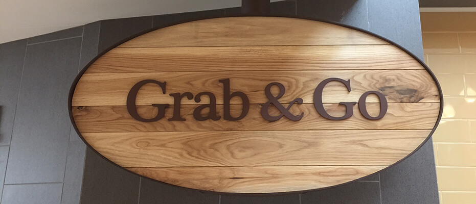 Grab and Go sign custom wood sign