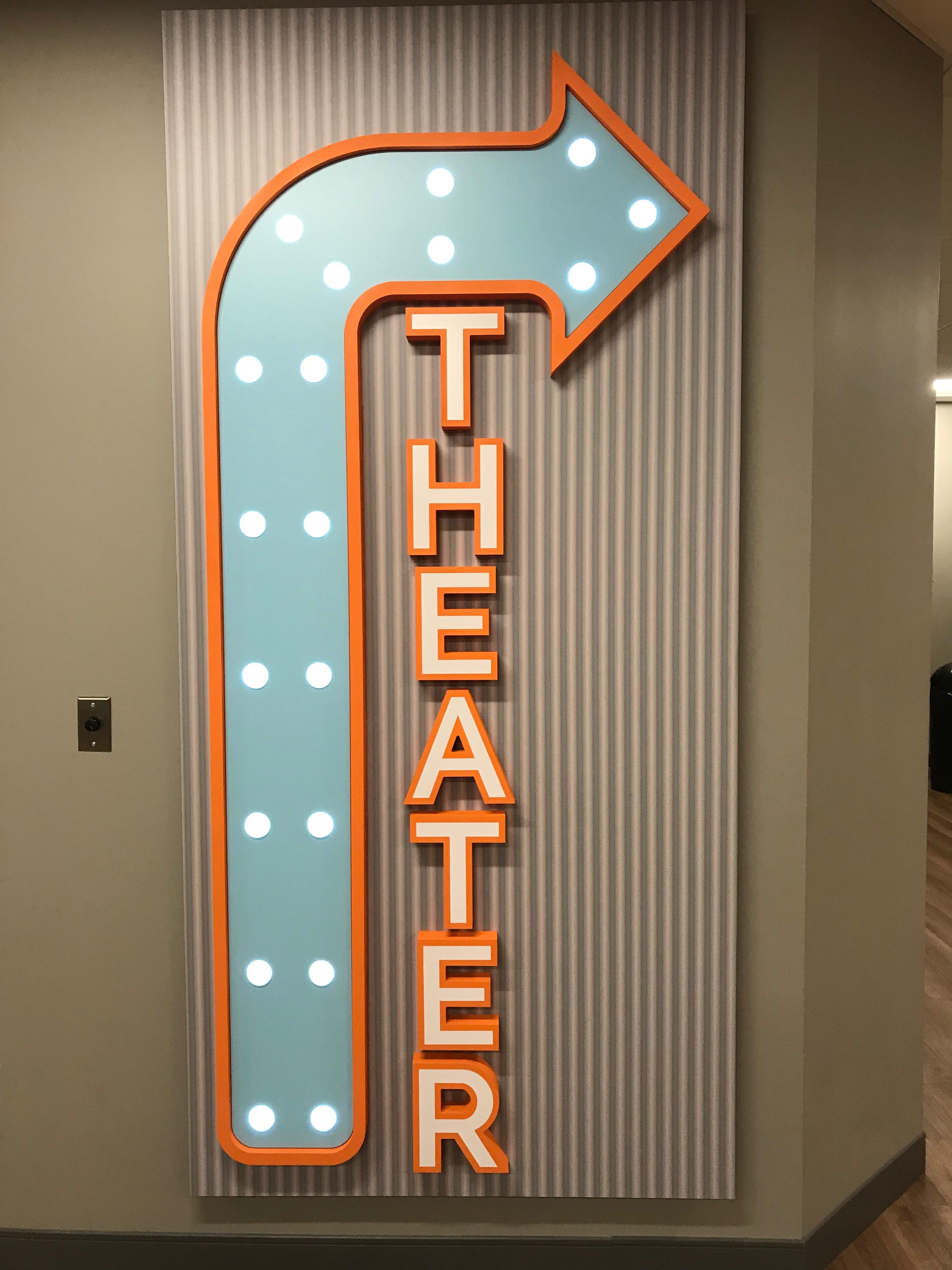 Gathering Point Church Theater Wayfinding Signage