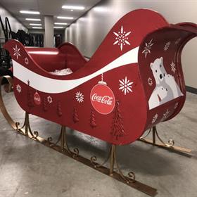a coca cola themed sleigh